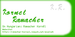 kornel ramacher business card